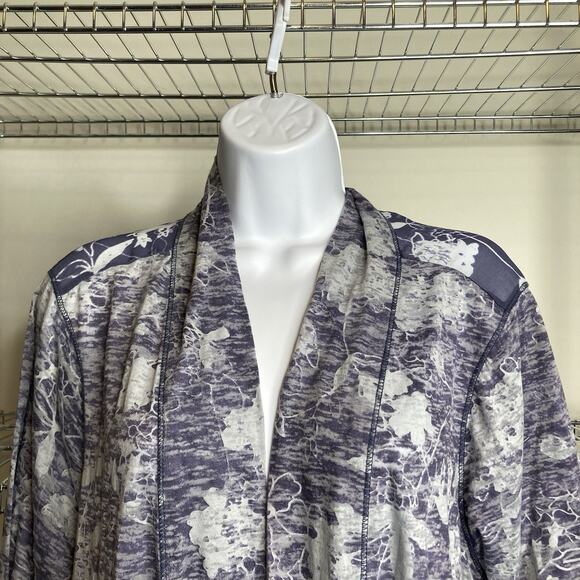 Coldwater Creek Womens Purple Floral Print Open Front Cardigan Size 2X Lagenlook - Picture 8 of 11